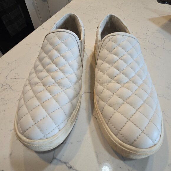 SAM EDELMAN Women's Size 7 White Quilted Sneakers used - Picture 4 of 7